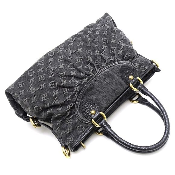 Louis Vuitton Monogram Denim Neo Cabby MM Noir Shoulder Bag Black - Picture 4 of 8